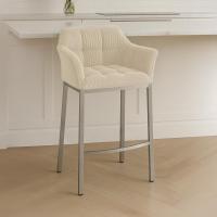 Barhocker Damaso E Cord mit 4-Fuß Gestell creme
