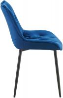 2er Set Esszimmerstuhl Wallace Samt blau 