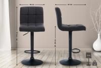 2er Set Barhocker Calma Stoff schwarz dunkelgrau 