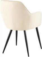 Esszimmerstuhl Cheryl Samt schwarz creme 