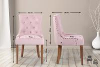 4er Set Esszimmerstühle Aberdeen Samt antik-hell pink 