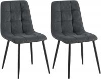 2er Set Esszimmerstuhl Tilde Cord schwarz 