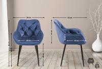 4er Set Stuhl Tanna Samt blau 