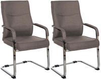 2er Set Besucherstuhl Hobart Stoff dunkelgrau