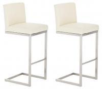 2er Set Barhocker Paros Kunstleder creme