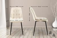 2er Set Esszimmerstuhl Gifford Samt creme 2er Set Esszimmerstuhl Gifford Samt creme
