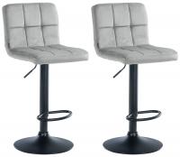 2er Set Barhocker Peru Samt schwarz grau 