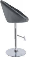 Barhocker London Samt chrom dunkelgrau 