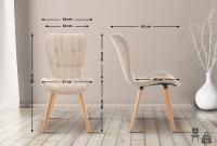 2er Set Stuhl Elda Stoff creme 