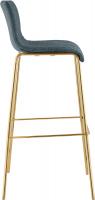Barhocker Hover Stoff 4-Fuß Gold blau 