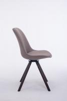 Besucherstuhl Troyes Stoff Rund walnuss (eiche) taupe 
