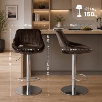 2er Set Barhocker HD Milet C Samt braun 2er Set Barhocker HD Milet C Samt braun