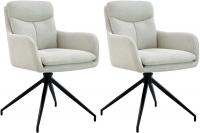 2er Set Esszimmerstuhl Somers Stoff creme