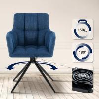 2er Set Esszimmerstuhl Jonah Stoff dunkelblau 