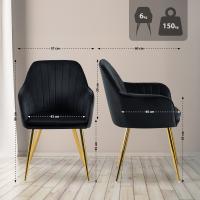 Esszimmerstuhl Cheryl Samt gold schwarz Esszimmerstuhl Cheryl Samt gold schwarz