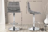 2er Set Barhocker Jerry Samt chrom grau 