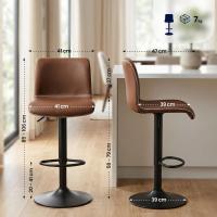 2er Set Barhocker Henchy Kunstleder braun 
