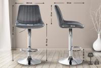 2er Set Barhocker Toni Samt chrom dunkelgrau 