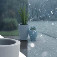 2er Set Pflanzkübel 2 grau 