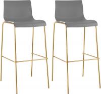 2er Set Barhocker Hoover Kunststoff 4-Fuß Gold grau 2er Set Barhocker Hoover Kunststoff 4-Fuß Gold grau