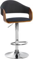 2er Set Barhocker Nilse Stoff chrom walnuss/schwarz 