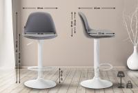 Barhocker Kiel Vollgepolstert Kunstleder weiß grau 