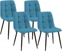 4er Set Esszimmerstuhl Tilde Stoff hellblau