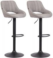2er Set Barhocker Milet Stoff B grau