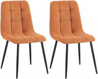 2er Set Esszimmerstuhl Tilde Cord orange 