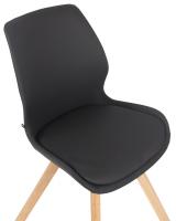4er Set Stuhl Luna Kunstleder schwarz 