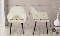 2er Set Esszimmerstuhl Boise Samt creme 