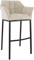 Barhocker Damaso B Cord mit 4-Fuß Gestell creme 