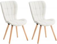 2er Set Stuhl Elda Kunstleder weiß