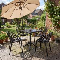 Gartenmöbel-Set Neriva mit 4 Stühlen schwarz Gartenmöbel-Set Neriva mit 4 Stühlen schwarz