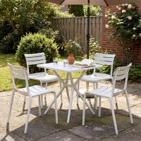 Gartenmöbel-Set Vela mit 4 Stühlen weiß Gartenmöbel-Set Vela mit 4 Stühlen weiß