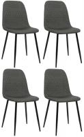 4er Set Stühle Giverny Stoff dunkelgrau