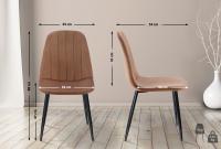 4er Set Esszimmerstuhl Baxter Samt braun 
