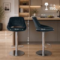 Barhocker HD Milet C Samt dunkelgrau 