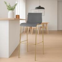 2er Set Barhocker Hoover Kunststoff 4-Fuß Gold grau 2er Set Barhocker Hoover Kunststoff 4-Fuß Gold grau