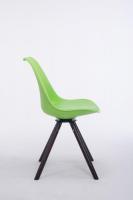 Besucherstuhl Troyes Kunstleder Rund walnuss (eiche) grün 