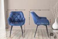 2er Set Stuhl Tanna Samt blau 