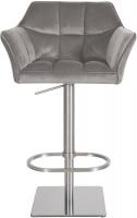 Barhocker Damaso E Samt grau 