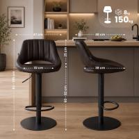 2er Set Barhocker HD Milet B Kunstleder braun 