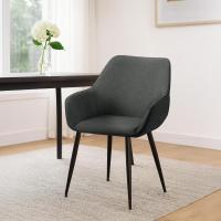 2er Set Esszimmerstuhl Luena Stoff dunkelgrau 