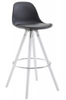 Barhocker Franklin Kunstleder Rund Weiß (eiche) schwarz