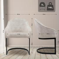 Esszimmerstuhl Jarik Vintage Samt creme 