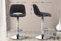 2er Set Barhocker Camden Stoff chrom schwarz 