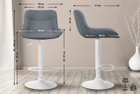 2er Set Barhocker Vonore Kunstleder weiß grau 