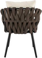 Gartenstuhl Naxos Taupe mit Sitzkissen creme 