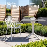 Gartenmöbel-Set Avara mit 4 Stühlen weiß 